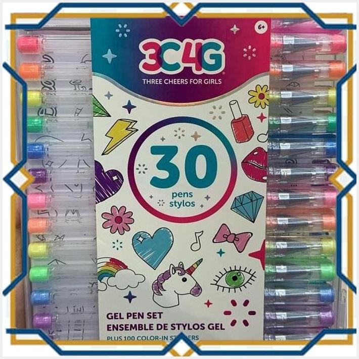 

[BAB] 3C4G GEL PEN SET 30PCS + 2 STICKER SHEETS 6+ ORIGINAL