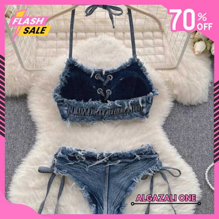 LINGERIE SEXY BRA JEANS G STRING TEMPTATION HOT SET BIKINI DENIM B SPECIAL HOT BY ALGAZALI ONE 