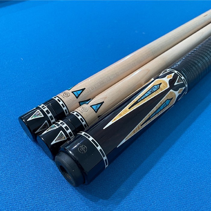 BILLIARD BUTT SHAFT ANWAR CUSTOM CUE FULL INLAY GRADE AAA EBONY