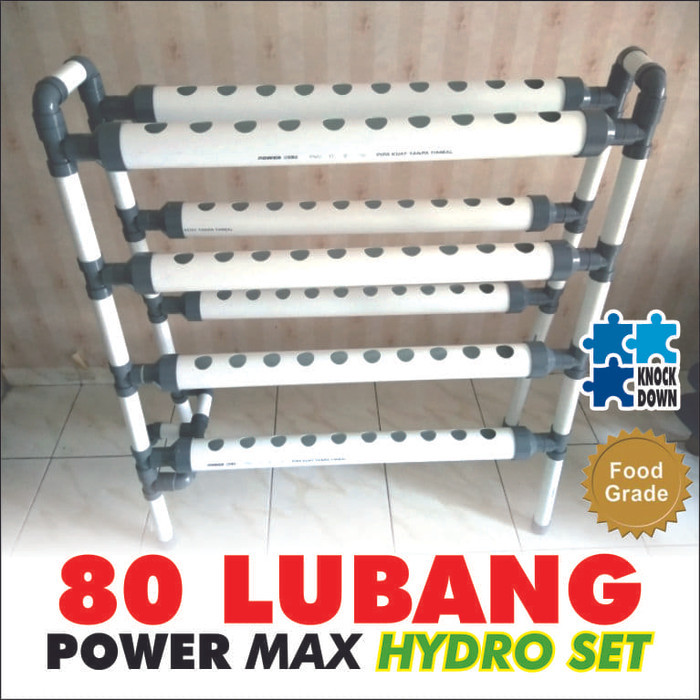 80 LUBANG POWER MAX HIDROPONIK NFT / DFT SET + BONUS