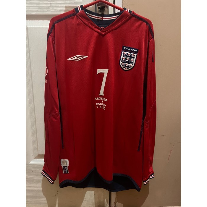 JERSEY ENGLAND RETRO AWAY 2002 ORIGINAL BECKHAM