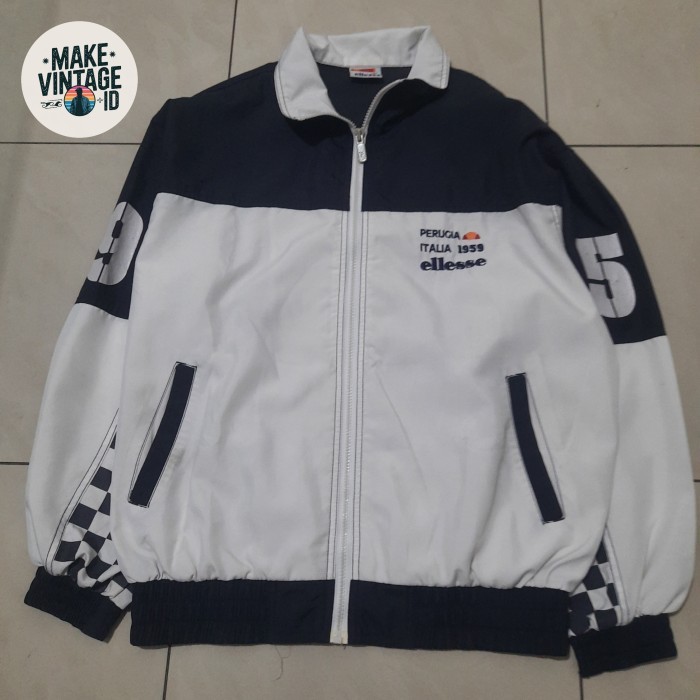 JAKET WINDBREAKER ELLESSE CHECKERBOARD VINTAGE BARANG JARANG ORI ENAK