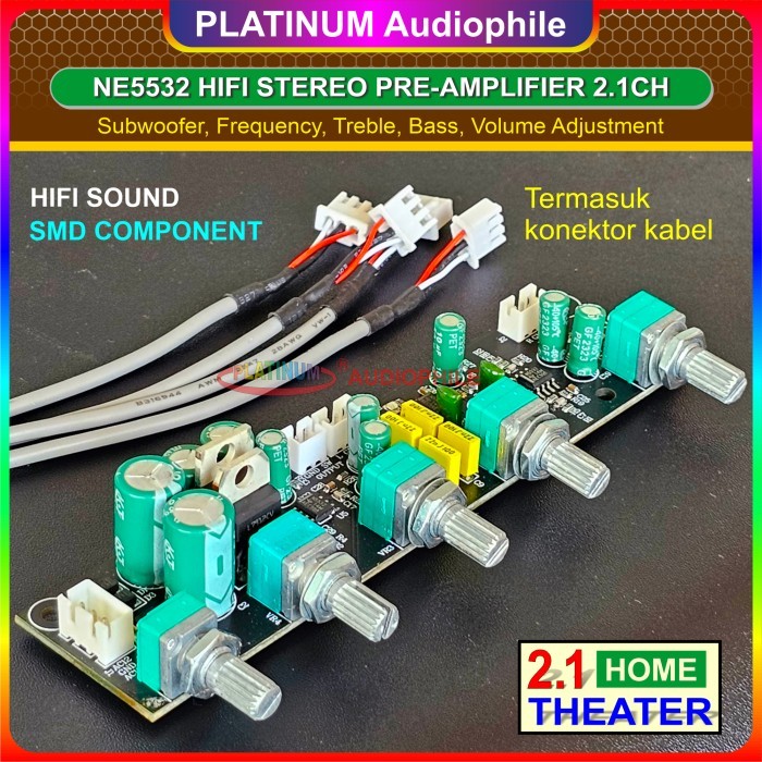 Tone Control Ne5532 Stereo 2.1 CH Hifi Audio Pre Amplifier