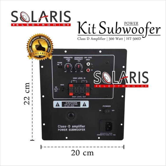 KIT POWER SUBWOOFER AKTIF Class D 300 Watt HT-300D