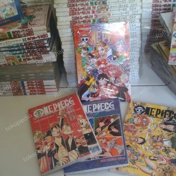 Komik One Piece set + data book murah original Lengkap eichiro oda