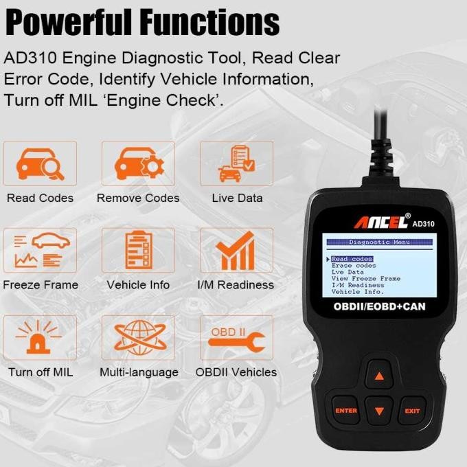 Ancel Ad310 Obd2 Automotive Car Diagnostic Scanner