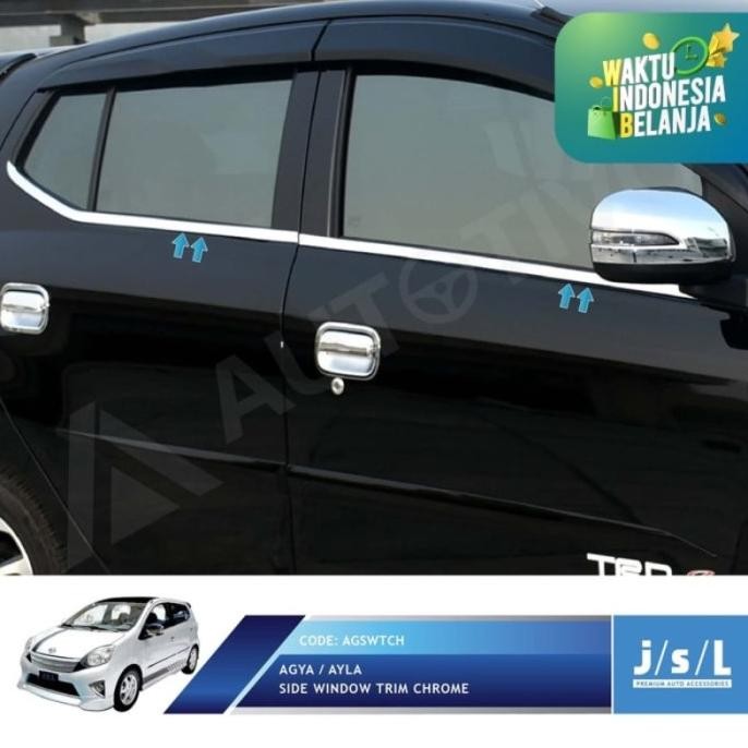 Toyota Agya List Kaca Samping/Side Window Trim Chrome  Ready