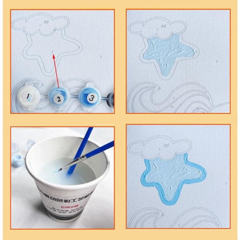 

LNB-1217 Paint By Number 40x50cm DIY Paint Kit with Frame Digital Painting Landscape Cartoon Anime Series Murah