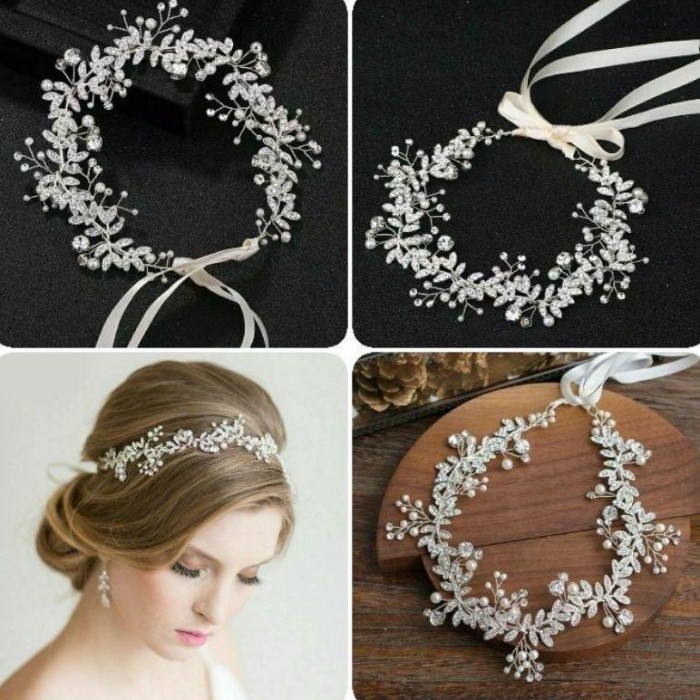 Mahkota - Headpiece Ladies Hijab Aksesoris Rambut Pengantin Sanjit Sanggul