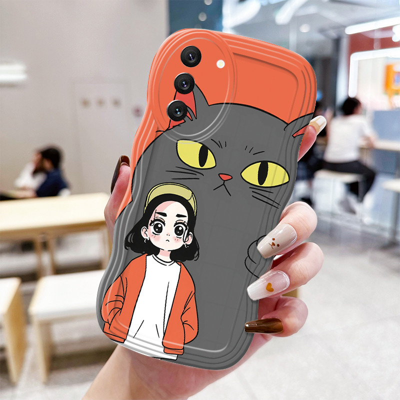 Casing Hp Untuk Samsung Galaxy S22 Plus S22 Ultra S22 Case Casing Softcase motif kucing perempuan HP