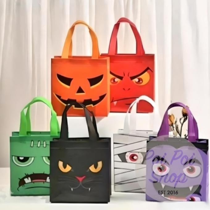 

Baru Tas Pvc Souvenir Halloween Trick Or Treat Shopping Goodie Bag Haloween Murah