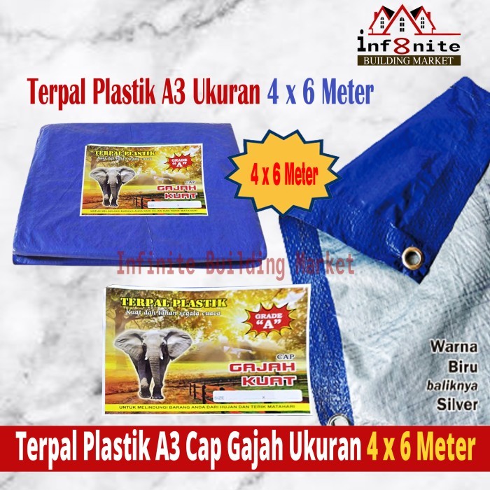 SALE Terpal Plastik Tenda A3 4 x 6 Meter Tebal Murah Terpal Cap Gajah Kuat
