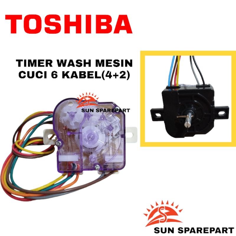 Timer wash 6 kabel timer pencuci  mesin cuci Toshiba 2 Tabung manual