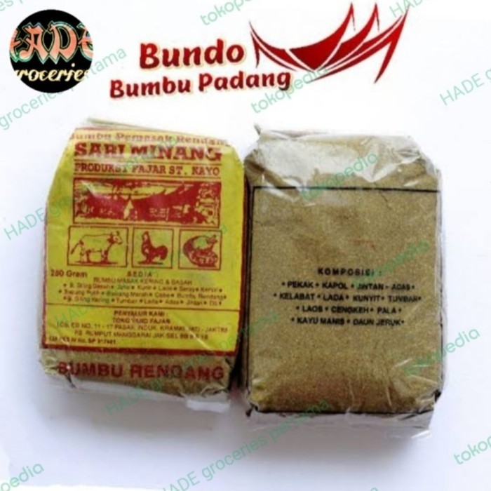 

Bya - Bumbu Rendang Serbaguna Sari Minang 250Gr Pemasak Rendang Asli Minang