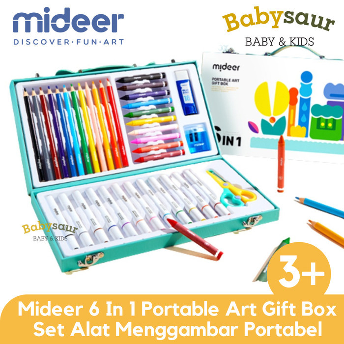 

Mideer 6in1 Art Gift Box Set Crayon Spidol Marker Pensil Warna Anak 3+