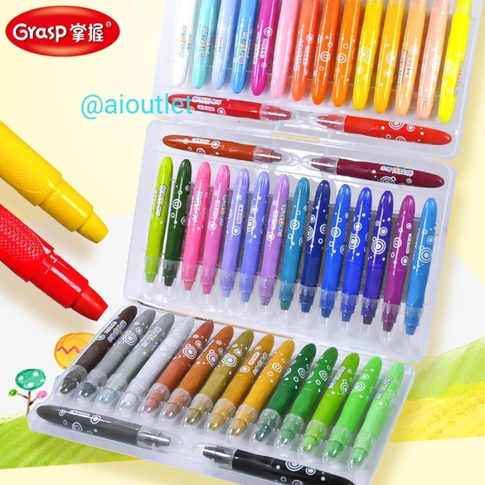 

Silky Crayon Grasp 12 / 23 / 36 / 48 Warna Mata Besar