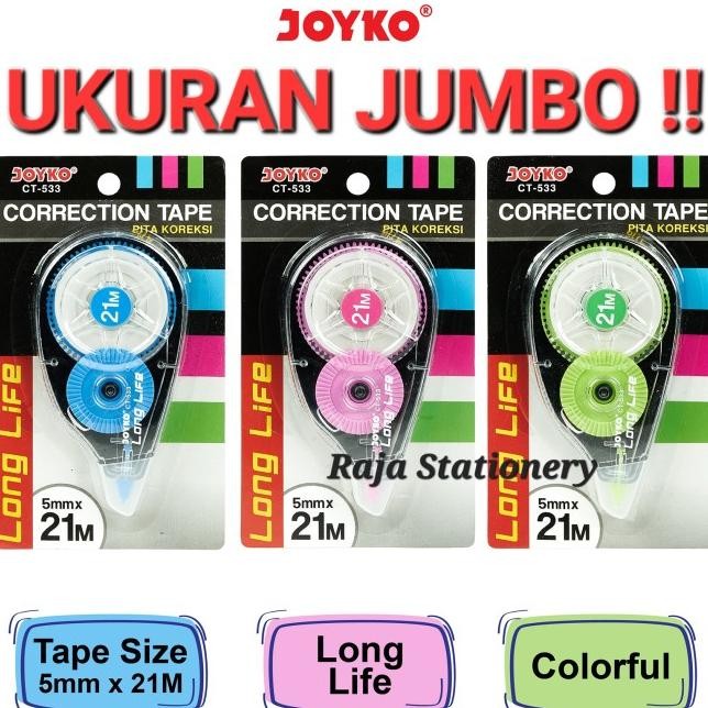 

Joyko Correction Tape 21M Jumbo Tipex Kertas Joyko Tipx Ct-533 [12Pcs]