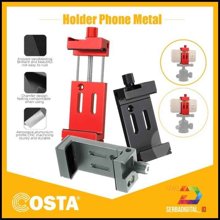 Costa Ph-10 Cnc Metal Smartphone Phone Holder With Cold Shoe/Waterpass