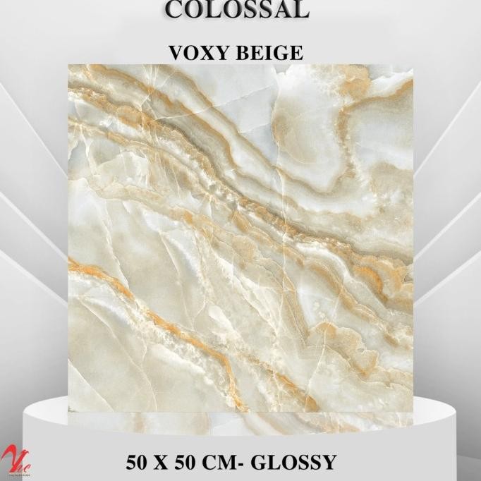 Kramik lantai motif marmer putih cream 50x50 BS01