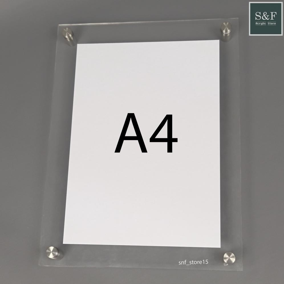 

Fgk-24 Frame Acrylic A4 / Bingkai Akrilik / Tempat Brosur / Bingkai Brosur / Penjepit Iklan / Frame Akrilik
