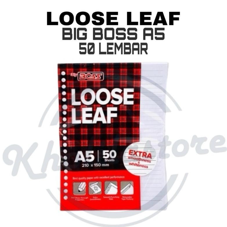 

Loose Leaf Big Boss A5 Bergaris 20 Holes isi 50 lembar yang laris