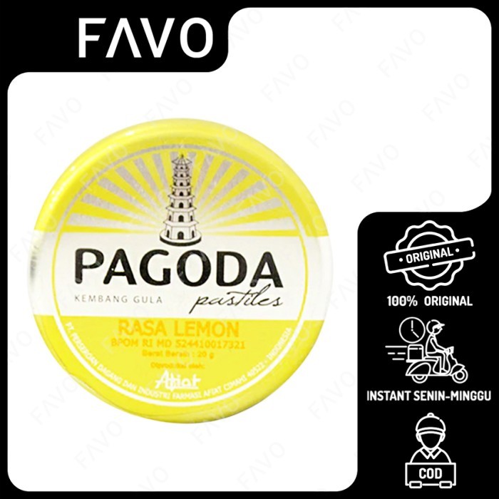 

Pagoda Pastiles Permen Pereda Tenggorolan Lemon - 20 gr