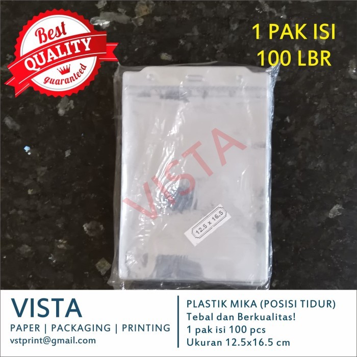 

Sale Plastik Mika Tempat Id Card / Kartu Uk 12.5X16.5, Lbh Tebal 015 Isi100