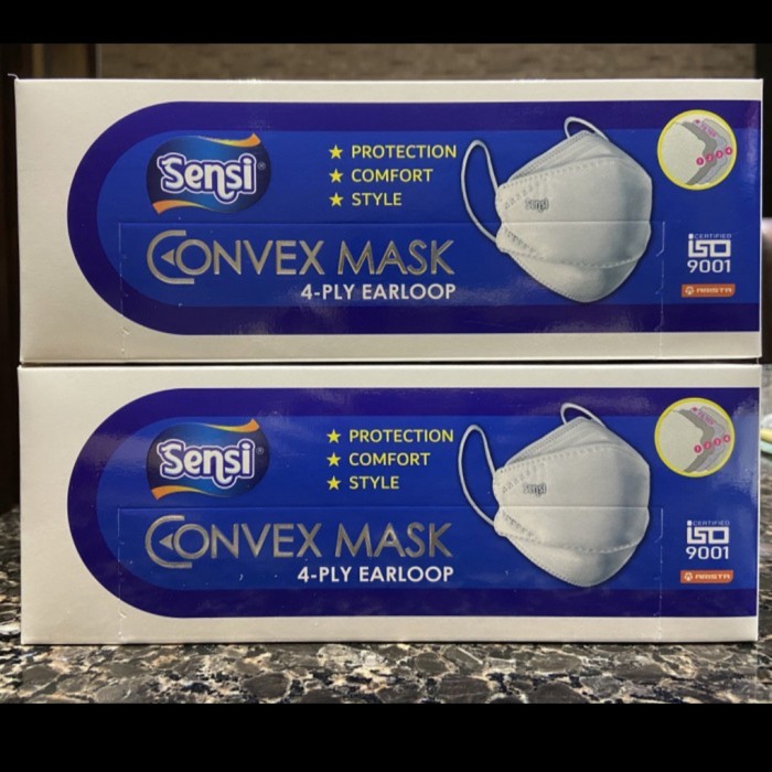 Terbaru Masker Sensi Convex Evo Isi 20 Ori Sensi Warna Putih 4 Ply