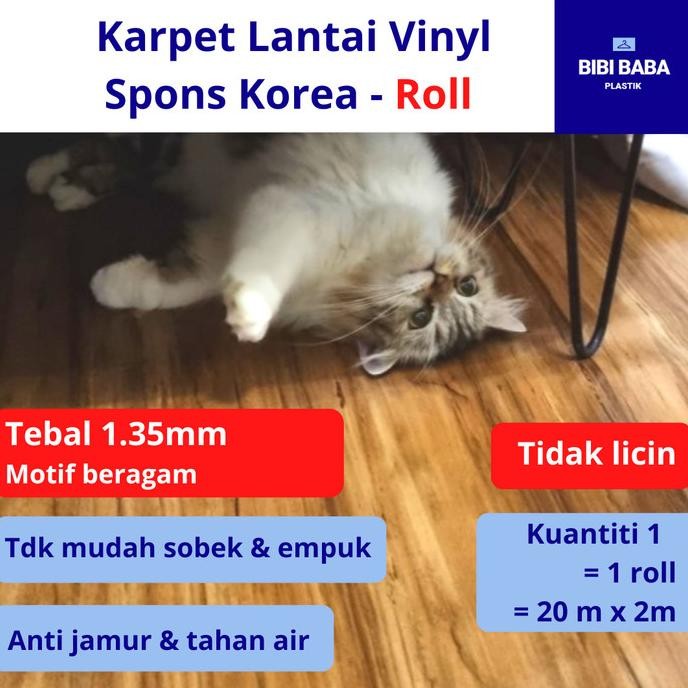 Per Roll Karpet Lantai Vinyl Meteran Spons Import Korea - 2m x 20m