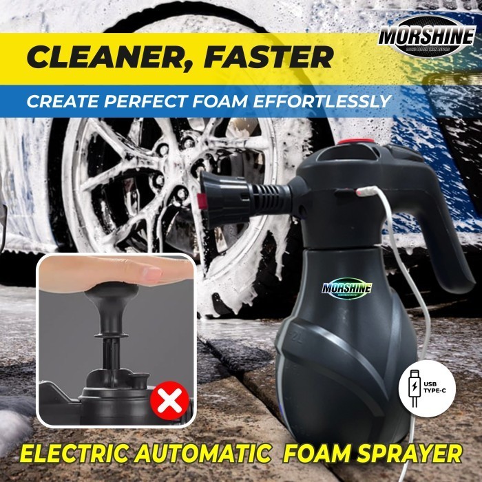 MORSHINE Semprotan Busa Elektrik Steam Alat Cuci Motor Mobil Mesin Snow Wash Portable Cordless