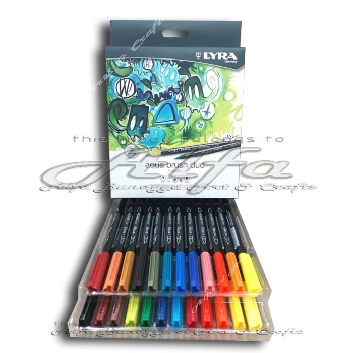 

T E R B A R U LYRA Aqua Brush Duo Set 24 Colours - Brush Pen - Stabilo Spidol 24c