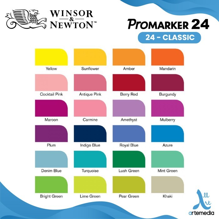 

T E R B A R U Marker Set Wallet 24 Set Promarker Winsor & Newton Brush Pen