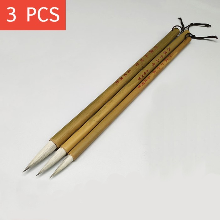 

T E R B A R U New 3 PCS/Set Traditional Chinese Writing Brush L M S Multip
