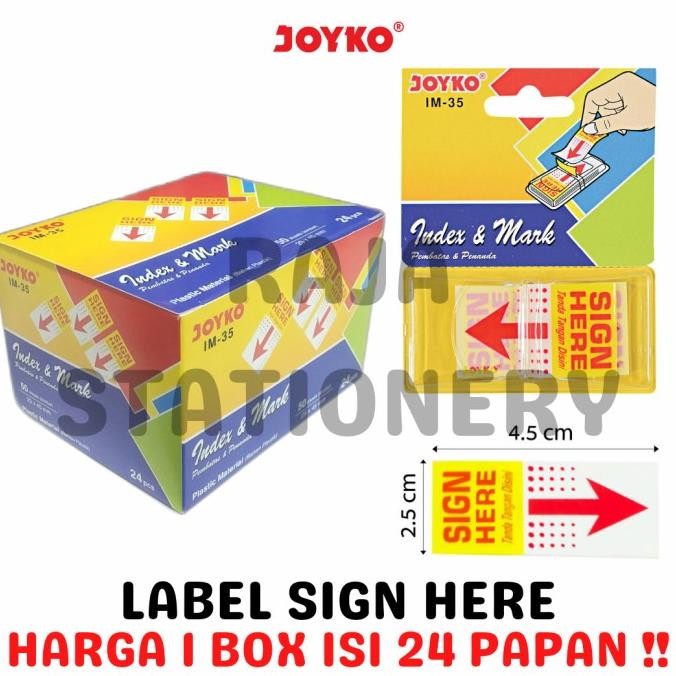 

TERMURAH - JOYKO SIGN HERE LABEL MEMO STICK JOYKO TEMPEL PANAH IM-35 [24PCS]