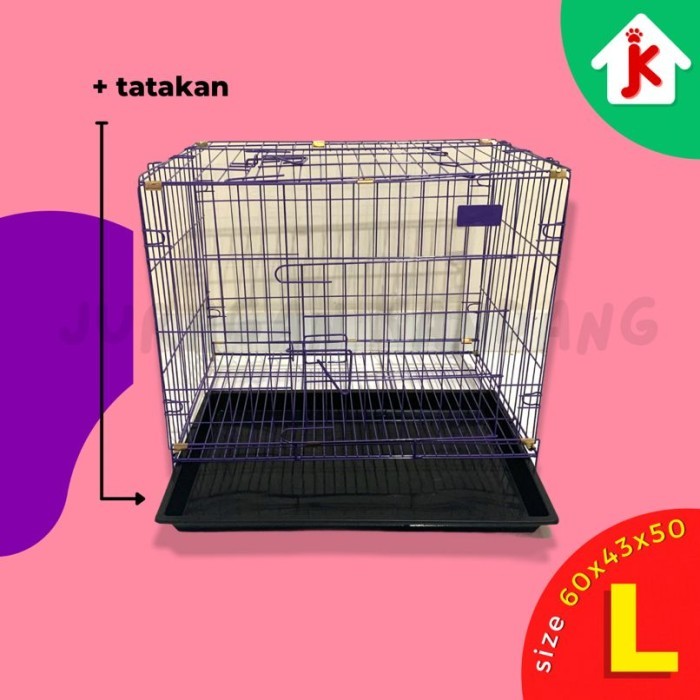 bun KANDANG HEWAN KUCING KELINCI BESI LIPAT TINGKAT MURAH SIZE L 60x40