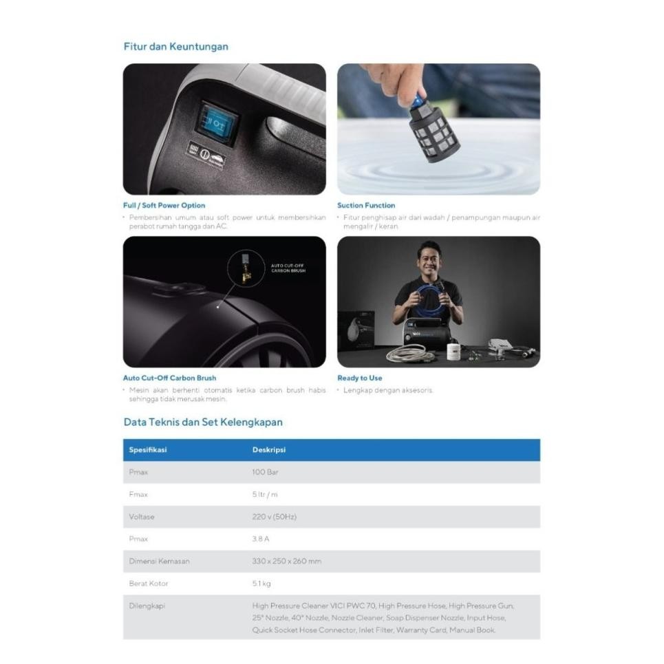 Jet Cleaner Vici Pwc70 / High Pressure Cleaner Vici Pwc 70