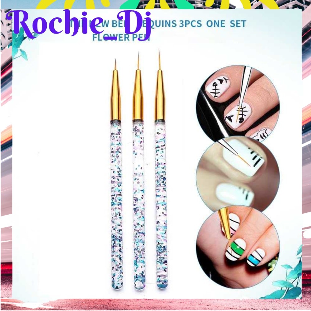 BRUSH KUTEK KUKU ULTRA THIN LINER NAIL ART 3 PCS - HD042