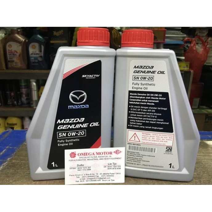 Perlengkapan Otomotif Mazda Oli Mesin 0W-20 Original Asli
