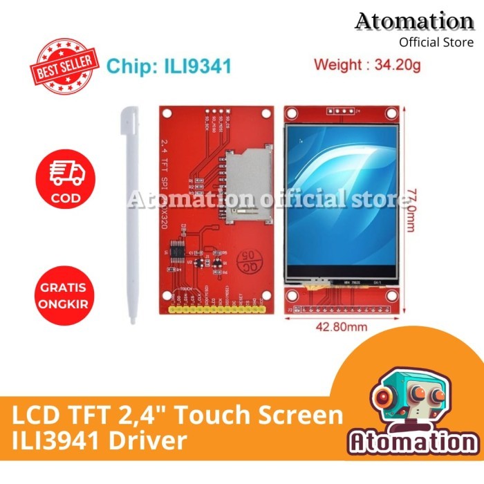 Modul Display LCD TFT 2.4 dan 2.8 Inch SPI With Touch Screen