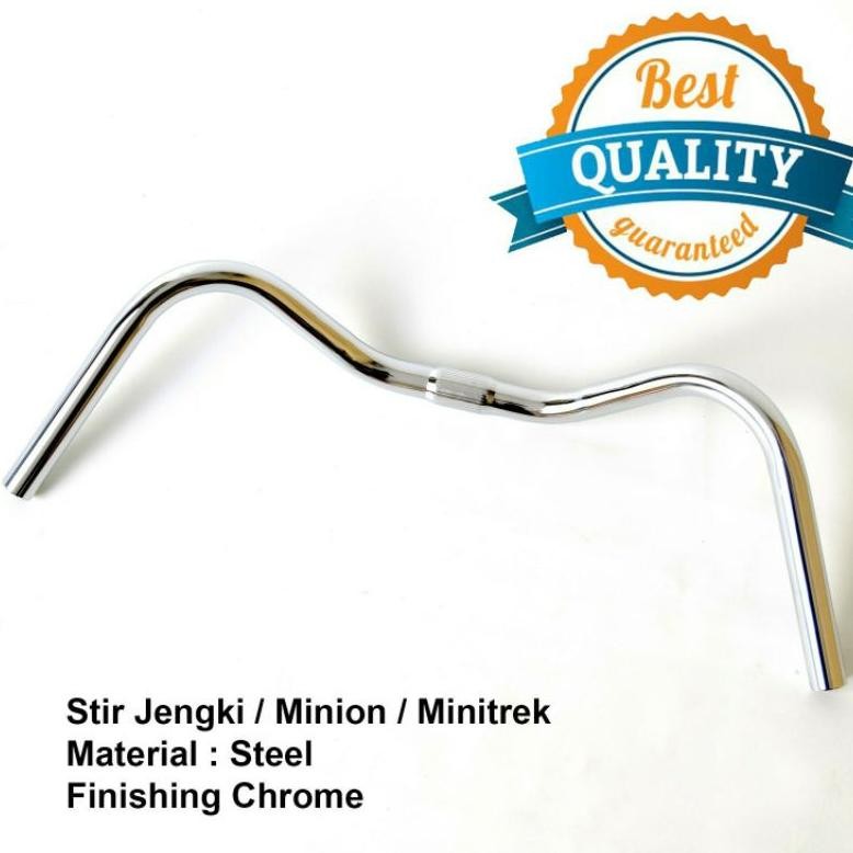 Terbaru Stir Setir Stang Sepeda Jengki Kumis / Minion /Minitrek Chrome 1212