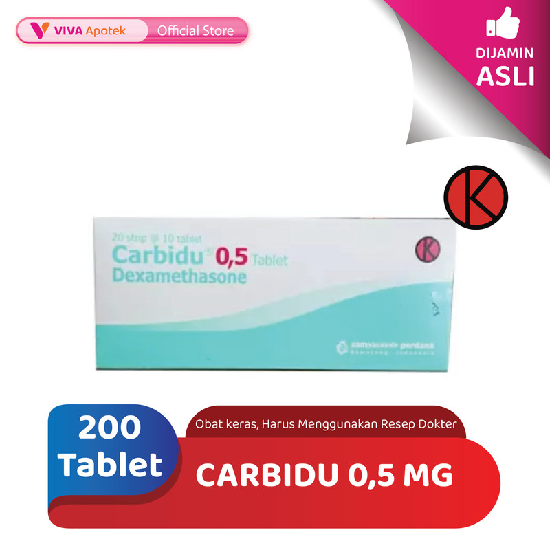 Carbidu 0,5 mg / Dexamethasone / Radang / Alergi (200 Tablet)