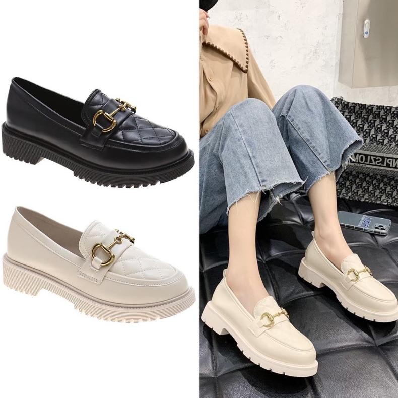 Hl - Avanceid 1909 Loafers Sepatu Sneakers Wanita Kerja Docmart Hitam