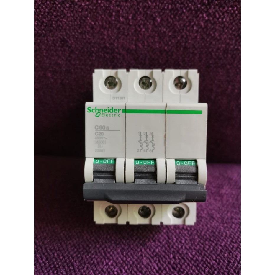 SCHNEIDER, C60A, C20, MCB 3 phase 20 Amp