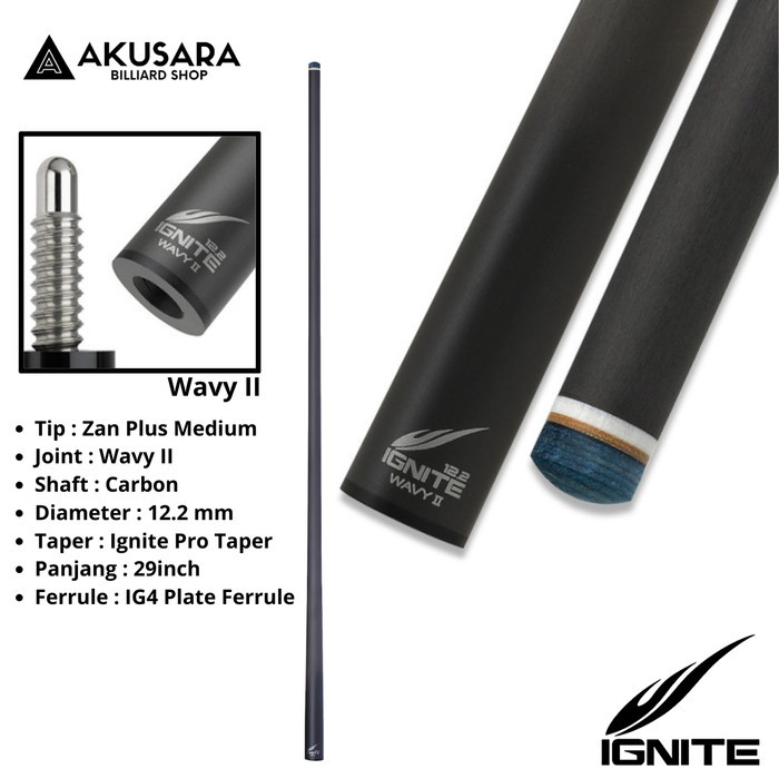 Promo IGNITE Carbon Shaft United Wavy Wavy II Stik Billiard