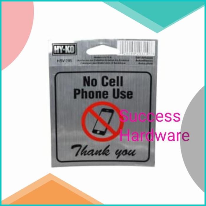 

HY KO STIKER NO CELL PHONE USE STICKER SIGN LABEL ANODIZED 140BZ4 spa
