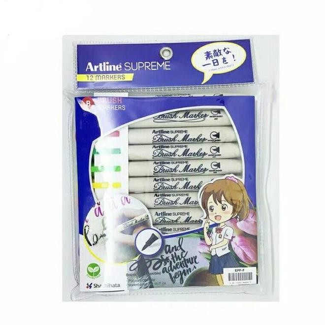 

Spidol Brush Pen Artline Supreme Epf-F Set 12 Warna Original Dan Terpercaya