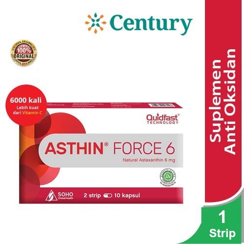 Asthin Force 6mg 1 Strip 10 tablet/ Suplemen Kesehatan / Antioksidan/Kulit kering/melembabkan kulit/