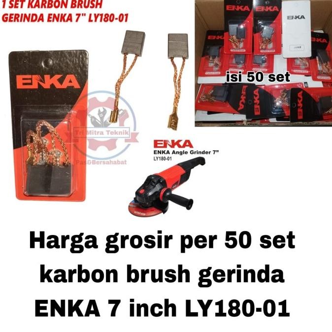 Harga Per 50 Set Carbon Brush-Arang Mesin Gerinda Enka 7 Inch Ly180-01