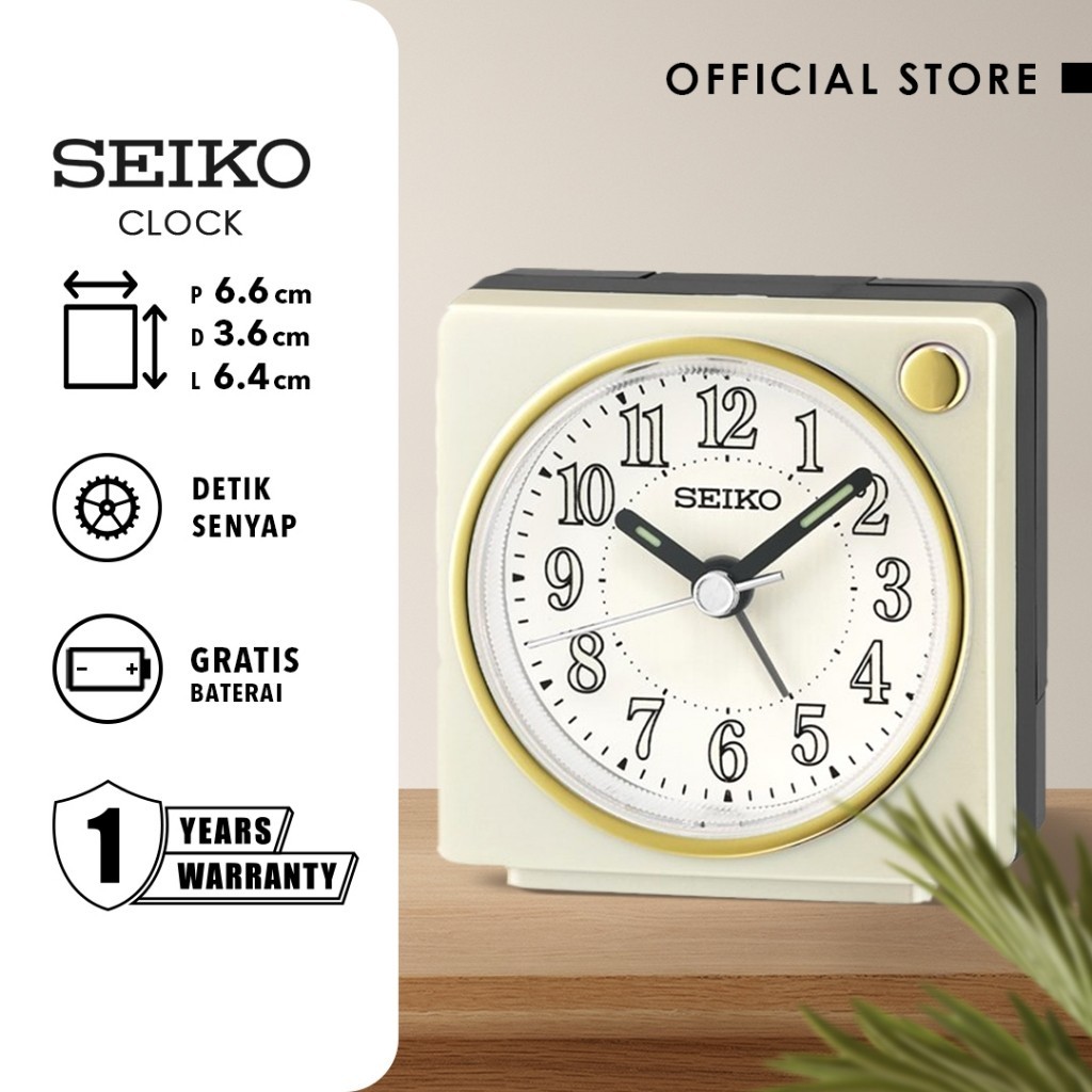 Seiko Clocks Jam Weker Beker Seiko QHE197W Detik Senyap