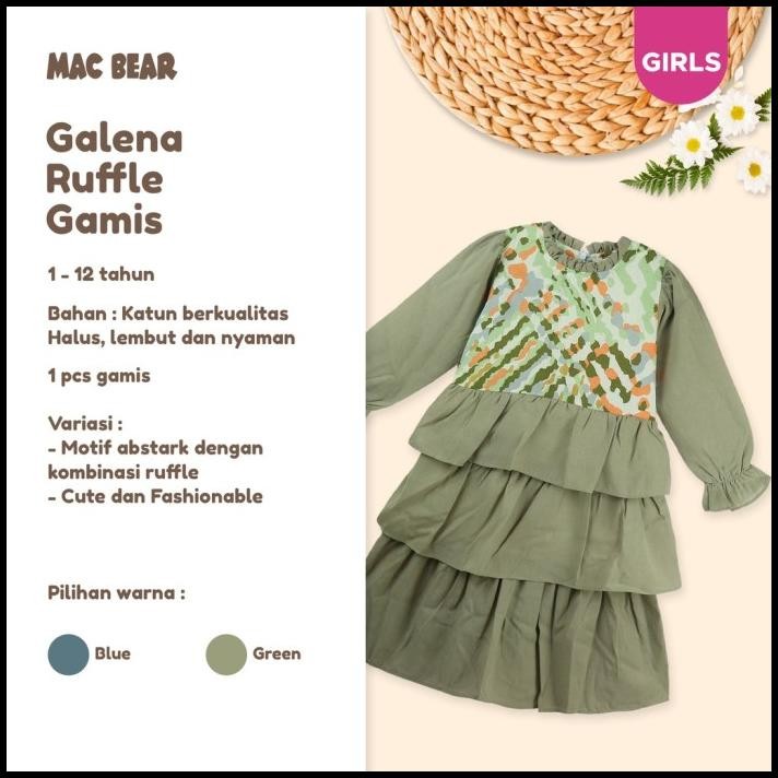 Macbee Baju Anak Perempuan Gamis Anak Muslim Collection Galena Ruffle